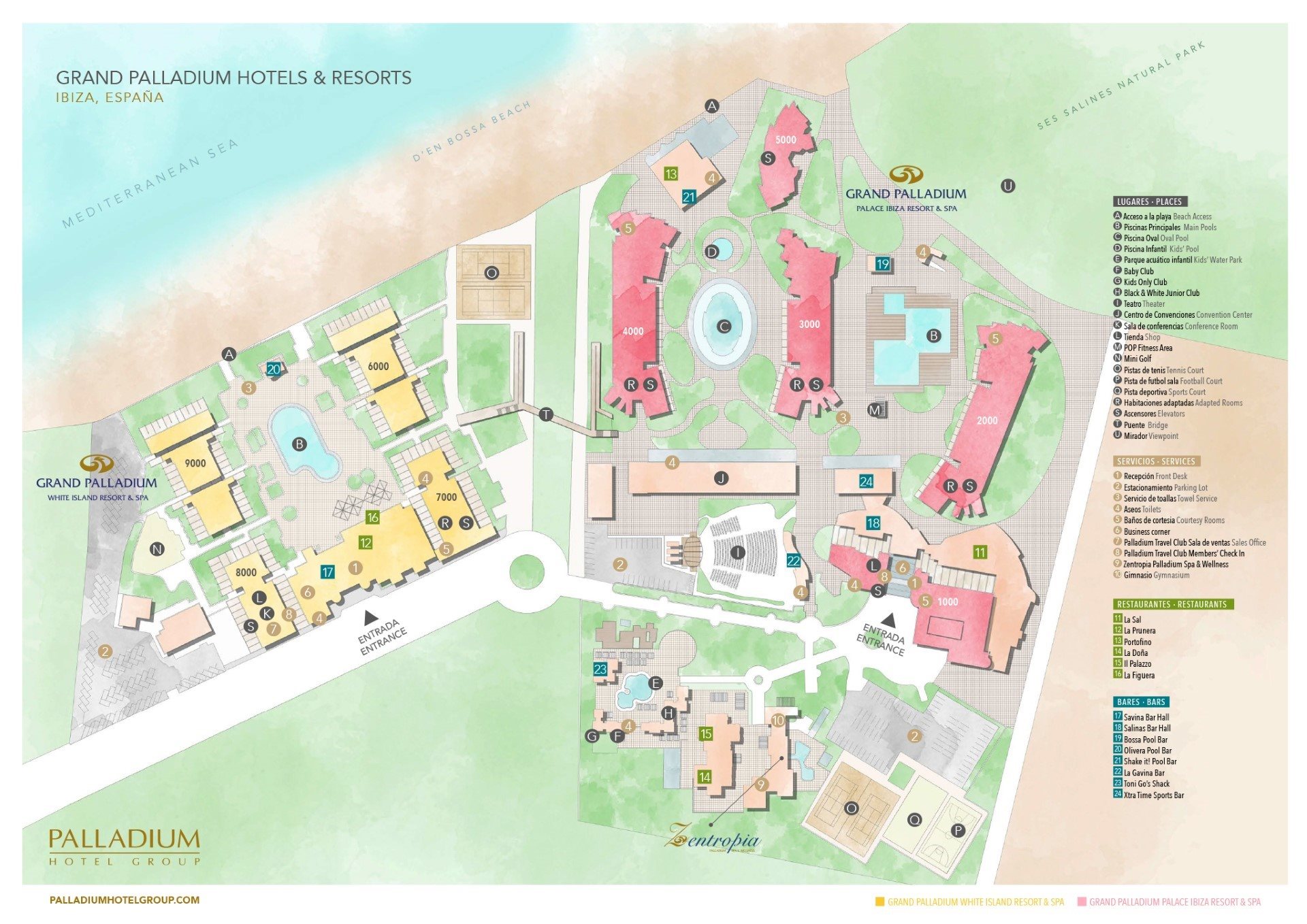 Grand Palladium White Island Resort And Spa Ibiza Mapa Do Resort